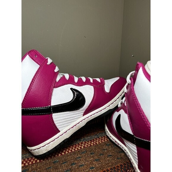 Nike Dunk Sky Hi Bright Magenta Sneakers 528899-502 Black White Wedge 7.5 - Picture 10 of 12